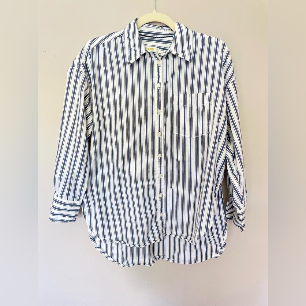 Anthropologie Maeve The Bennet Oversized Button Down Shirt - Picture 3 of 5
